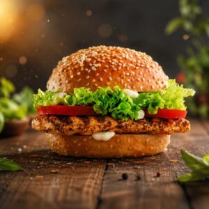 Fried Steak Chicken Burger